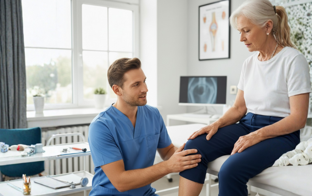 Talking to doctor about knee arthritis