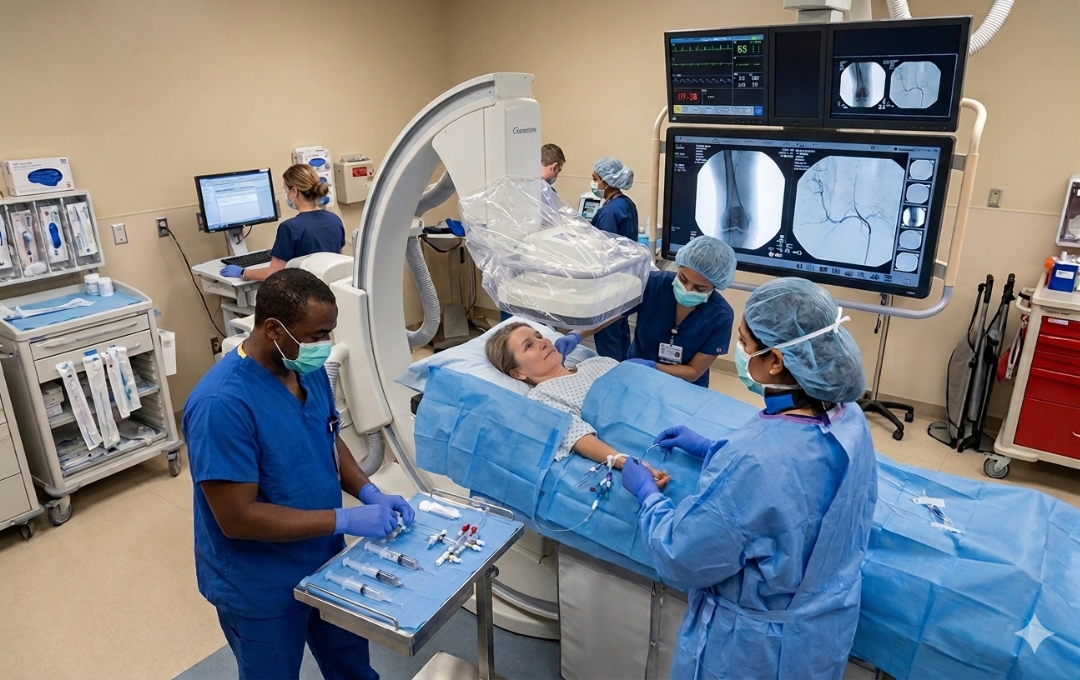 Genicular artery embolization procedure.